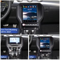 Autoradio Android 14, GPS, lecteur multimédia pour Ford Mustang 2015-2021, écran style Tesla, DSP, 4G, BT, Carplay, Auto