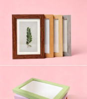 ENJOYBASICS Cadre photo en plastique 12x16 avec passe-partout, à fixer au mur, noir, lot de 2