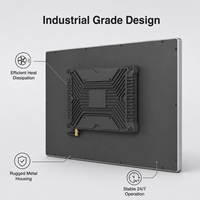 Monitor de Pantalla Táctil de 15.6 Pulgadas, Resistente al Agua IP64, Panel Táctil Capacitivo, USB, Android, Marco Abierto, Monitor HMI Industrial para Negocios