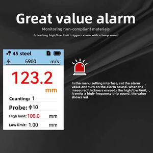 Medidor de Espesor de Revestimiento Ultrasónico GT1201 con Pantalla a Color, Material ABS, Probador de Metal y Vidrio para Rango de Acero de 1.00-300.0mm - Product Image 3