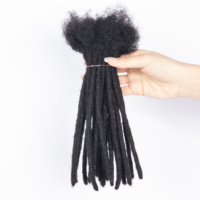 Prêt à expédier en 2025 – Cheveux humains vierges noirs 100 % naturels de grade 10A, style bouclé, 0,3 cm-0,4 cm pour extensions de dreadlocks