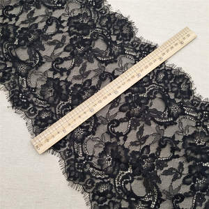 Dentelle à franges en nylon noir 100% style français, dentelle à franges en maille tricotée, ruban en dentelle à franges en nylon pour robes de mariée - Product Image 3