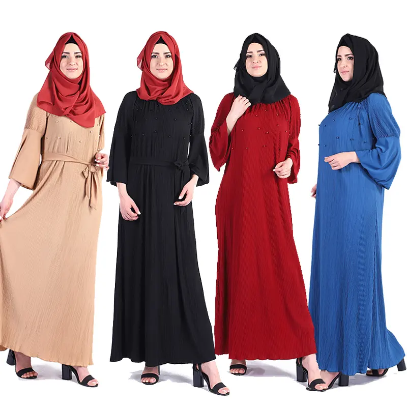 Baru Gaun Panjang Maxi Abaya Dubai Wanita Turki Jilbab Wanita Panjang Kaftan 2020