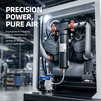 Compresseur à spirale sans huile stationnaire 33-44KW avec moteur pour ligne de production d'embouteillage de boissons, livraison d'air stable et continue