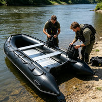 Hailebao Bateau pneumatique rigide en alliage d'aluminium et PVC de 4 m, bateau de sauvetage rapide, radeau de survie, bateau de pêche, bateau de dérive, bateau de surf, bateau de sauvetage d'urgence
