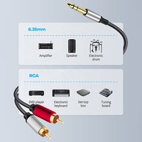 Câble audio stéréo haute performance Hifi, prise mâle TRS 6,35 mm 6,5 mm vers double RCA mâle, câble de branchement en Y