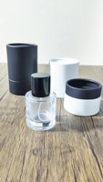 Flacon de parfum vide carré transparent rechargeable de luxe, 30 ml, en verre givré, sérigraphié, avec bouchon à sertir
