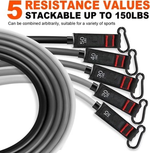 Lot de 11 Cordes Élastiques de Fitness en TPE, Tube Extenseur de 150 lb pour Entraînement Musculaire de la Poitrine, Fitness Intérieur/Extérieur - Product Image 2