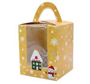 Hot sale Christmas Gifts Boxes candy chocolate Cookie baking Food Packaging cake Box Xmas Cupcake Box with windows