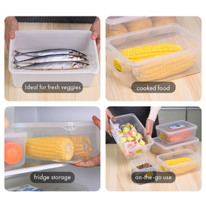 Food Grade PP Plastic Food <b>Storage</b> <b>Containers</b> With Lid <b>Stackable</b> Transparent Fridge Organizer Box Microwave & Freezer Safe - Product Image 5