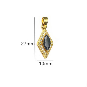 Colgante geométrico de circonita para mujer, con engaste de bisel en negro, azul, rojo y verde, para uso diario, colgante solitario, amuleto para collar - Product Image 2