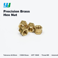 Écrou hexagonal en laiton de précision sur mesure M5, non standard, tourné CNC, pour l'électronique automobile, usine source certifiée IATF 16949