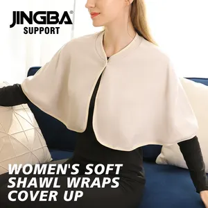 JINGBA поддержка 6155 Женская короткая накидка шаль пончо осенняя одежда мягкая шаль накидка для дома и улицы