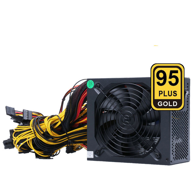 1800W 2000W 2400W 160V-240V ATX ETH Power Supply 95% Efficiency Support 8 Display Cards GPU