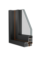 Porte française moderne en aluminium à rupture de pont thermique double vitrage noir de luxe pour villa, conforme aux normes australiennes AS2047/AGWA et AS1288