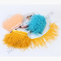 Vente en gros de dentelle en plumes d'autruche teintées de 10 à 15 cm, 1 à 4 couches, pour accessoires faits main DIY