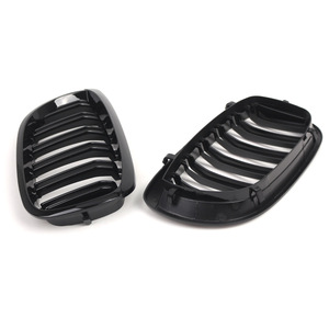 Parrilla doble línea BMW E46 en negro brillante, parachoques de plástico ABS para la serie 3 Coupé 2003-2005, pieza de actualización retrofit, número de pieza A E46 2XK - Product Image 1