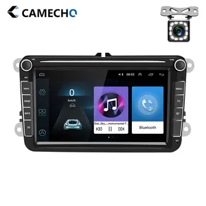 Camecho 8 "Autoradio Android 8.1 2 Din GPS WIFI BT Telefon verbindung Autoradio FM AM Für VW/PASSAT/POLO/GOLF 5 6 12 LED Rückfahr kamera