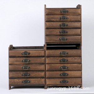 Tea Cake <b>Box</b> Wooden <b>Drawer</b> <b>Storage</b> Cabinet Multi Layer Tea Tray Rectangular Standing Type Shandong Origin - Product Image 4