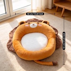 Tempat Tidur Hewan Peliharaan Bentuk Singa Kartun Bulu Halus Hangat Sepanjang Musim, Bestseller Lintas Negara, untuk Kucing dan Anjing, Grosir - Product Image 6