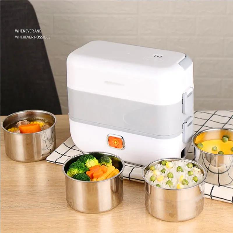 2020 new design multifunctional heating lunchbox electric double-deck self-heating lunch box