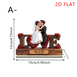 Decoración de boda de madera con diseño de corazón, rosa y luna, regalo de San Valentín, regalo de aniversario. - Product Image 5