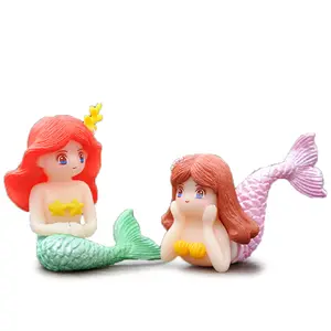 Cute Sweet Mermaids Figurines Miniature Ornament Kids Gift for Girl Aquarium Decoration DIY Craft Plastic Wholesale