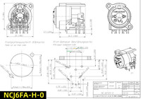 Connecteur Combo XLR Neutrik NCJ6FA-H-0 de Haute Qualité, Femelle XLR 3 Broches avec Jack TRS 6,35 mm, Montage Horizontal sur PCB, Jack Audio