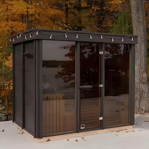 Sauna Triunity, tube chauffant infrarouge extérieur durable, sauna de loisirs, <span class=keywords><strong>cabane</strong></span> de sauna - Product Image 4