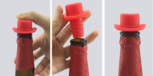 Tapón de Silicona Creativo con Forma de Sombrero de Vaquero para Botellas de Vino, Hermético, Mantiene la Frescura, con Logotipo Personalizable, Accesorios de Bar para Botellas de Vidrio - Product Image 5