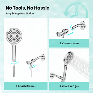 JOMOO 3 in 1 Filtered Handheld <strong>Shower</strong> <strong>Head</strong> 6 Spray Modes Bathroom <strong>Shower</strong> Combo with Bracket <strong>and</strong> 1.8m <strong>Shower</strong> <strong>Hose</strong> - Product Image 6