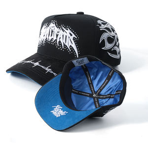 Gorras de Béisbol de Algodón con Bordado 3D Personalizado, 5 Paneles, Ajustables, con Forro de Satén Negro y Visera Curva - Product Image 3