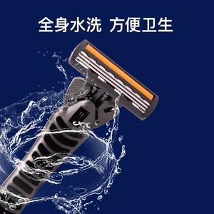 Triple Edge Razor Blades Yellow 24 Pack With Cleaning Brush For Men Manual Shaving Replacement Heads - Product Image 2