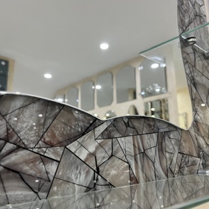 Modern çift katmanlı gümüş cam ayna düz ve tek banyo aynaları aydınlatma özelliği ile farklı tasarımlar ve modeller - Product Image 4