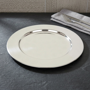 Premium Durable Non-Magnetic Stainless Steel Classic On-Glazed Charger Plate Dining <b>Table</b> Decoration Party <b>Buffet</b> Service Export - Product Image 2