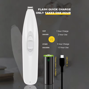 Pemangkas bulu anjing isi ulang, pemangkas cakar anjing dengan lampu LED dapat diisi ulang, pemangkas kaki kebisingan rendah tahan air - Product Image 2