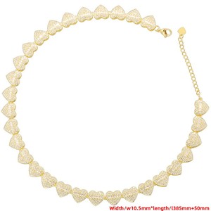 <span class=keywords><strong>Bracelet</strong></span>-collier pour femme Jinyuan Fashion, luxe léger, cuivre incrusté de zircon, forme de cœur, couture - Product Image 4