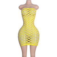 Jupe en résille exotique, vêtements de club, performances, vêtements de danse en maille, tenue de danseuse, tenues de strip-teaseuse, vente en gros, tendance sexy, look de la vie nocturne