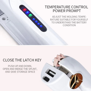 เครื่องม้วนผมไร้สาย - ชาร์จผ่าน USB, ร้อนเร็ว, แบตเตอรี่ความจุสูง, เตารีดขนาดเล็กพกพาสะดวกสำหรับผู้หญิง - Product Image 3
