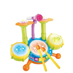 Tambour musical pour enfants Instrument de jouet Kit de tambour d'orgue électronique avec microphone réglable Jouets éducatifs musicaux Jouet cadeau