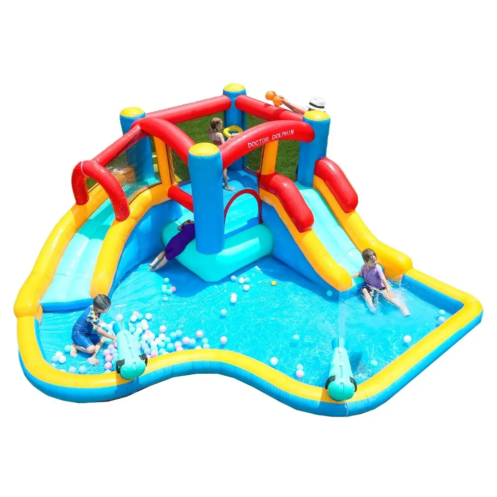 Doctor Dolphin – toboggan gonflable pour enfant, saut gonflable, château gonflable, maison de rebond, Combo mer