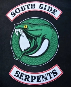 Patch Ricamata Grande con Logo della Serie TV South Side Serpents Green Viper Snake, Applicazione <span class=keywords><strong>per</strong></span> Giacca e Gilet, Stile Retrò Streetwear - Product Image 1