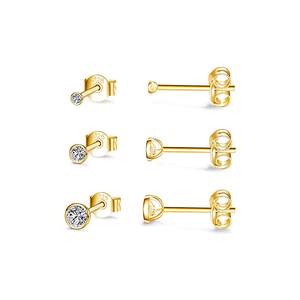 Nouvel ensemble de boucles d'oreilles clous en argent S925 avec zircon et diamant, style mini mode 2021 - Product Image 2