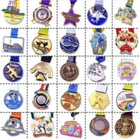 Hersteller Günstige Großhandel Sublimation Metall Gold Award Medaillen Sport Custom Kick Boxing Karate Medaille