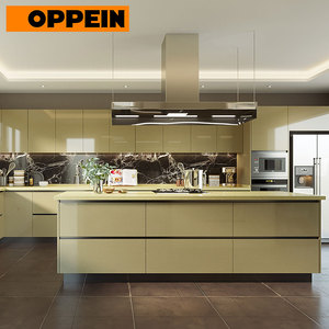 OPPEIN-armario de <span class=keywords><strong>cocina</strong></span> completo, sin asas, brillante, HPL, con isla central - Product Image 4