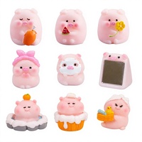 Figurines de cochon miniatures en résine peintes à la main, assortiment en gros, ornements de cochon miniatures, artisanat DIY pour maison de poupée et jardin féerique