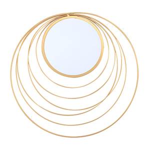 Nordic Soggiorno Pittura Oro Rotondo di Metallo Specchio a <span class=keywords><strong>Parete</strong></span> con Cerchi Decorato <span class=keywords><strong>Specchi</strong></span> Miroir Rond - Product Image 1