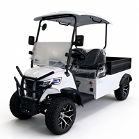 Chariot de golf électrique 72V 1-2 places avec benne en aluminium, pneus tout-terrain 14 pouces, certifié CE, benne basculante auto-déchargeante pour transport agricole