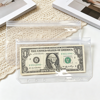 Pochette de rangement A6 double face en PVC transparent pour documents, feuilles mobiles, argent, budget, cartes et classement