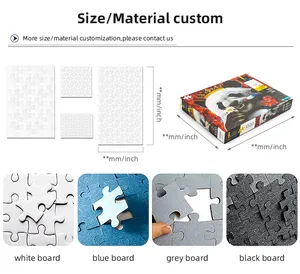 वयस्कों के लिए नि:शुल्क नमूने कस्टम ब्लैंक 500 1000 टुकड़े कार्डबोर्ड जिगसॉ पहेलियाँ
